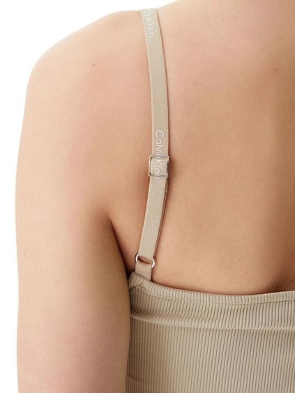 Calvin Klein Calvin Klein Kadın İnce İp Ayarlanabilir Askı Uzun Boy Dar Düz Model Bej Elbise J20J225288-PF0