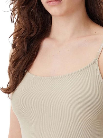 Calvin Klein Calvin Klein Kadın İnce İp Ayarlanabilir Askı Uzun Boy Dar Düz Model Bej Elbise J20J225288-PF0