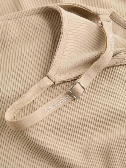 Calvin Klein Calvin Klein Kadın İnce İp Ayarlanabilir Askı Uzun Boy Dar Düz Model Bej Elbise J20J225288-PF0