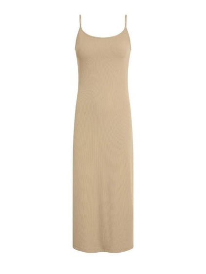 Calvin Klein Calvin Klein Kadın İnce İp Ayarlanabilir Askı Uzun Boy Dar Düz Model Bej Elbise J20J225288-PF0