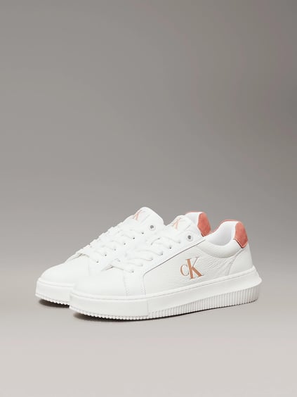 Calvin Klein Calvin Kleın Kadın Kalın Rahat Taban Deri Beyaz Sneaker YW0YW01670-0K6
