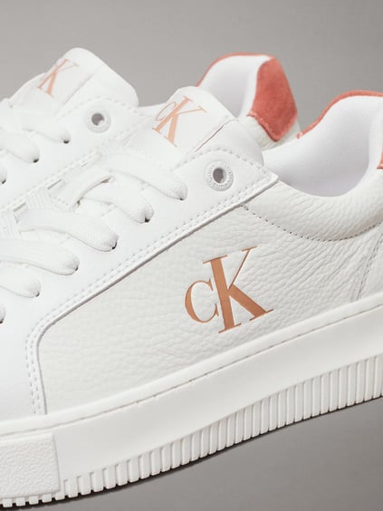 Calvin Klein Calvin Kleın Kadın Kalın Rahat Taban Deri Beyaz Sneaker YW0YW01670-0K6