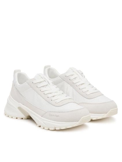 Calvin Klein Calvin Klein Kadın Kalın Topuk Bağlamalı Süet Kumaş Rahat Taban Beyaz Sneaker YW0YW01995-0IZ