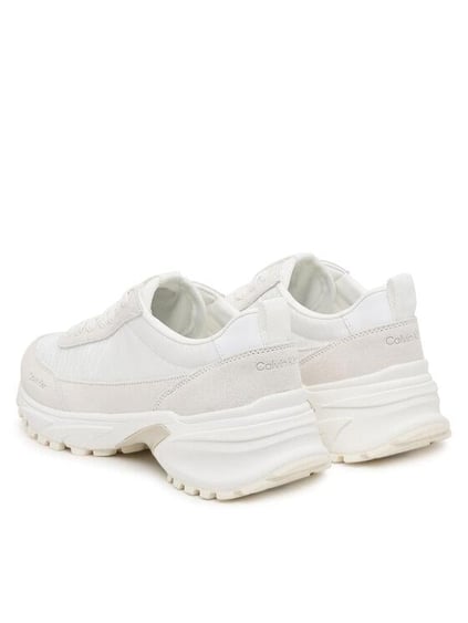 Calvin Klein Calvin Klein Kadın Kalın Topuk Bağlamalı Süet Kumaş Rahat Taban Beyaz Sneaker YW0YW01995-0IZ