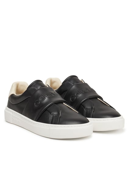 Calvin Klein Calvin Klein Kadın Kauçuk Taban Hakiki Deri Düz Topuk Siyah Sneaker HW0HW02471-0GL
