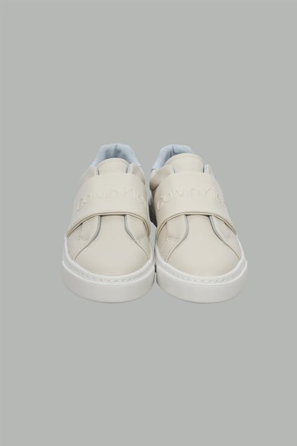 Calvin Klein Calvin Klein Kadın Kauçuk Taban Hakiki Deri Düz Topuk Bej Sneaker HW0HW02471-0F6