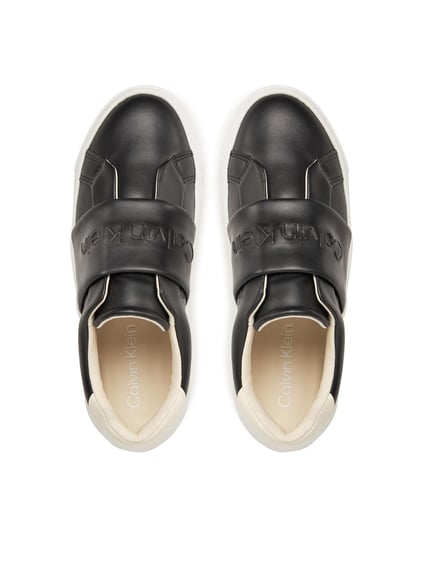 Calvin Klein Calvin Klein Kadın Kauçuk Taban Hakiki Deri Düz Topuk Siyah Sneaker HW0HW02471-0GL