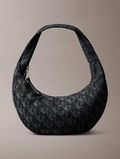 Calvin Klein Calvin Klein Kadın Kısa Askılı Fermuar Kapamalı İç Bölmeli CK Logo Desenli Siyah Omuz Çantası LV04F3206G-UB1