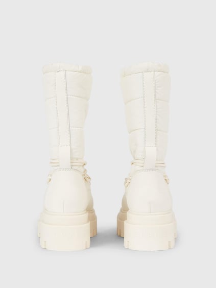 Calvin Klein Calvin Kleın Kadın Logolu Uzun Boy Bağcıklı Su Geçirmez Kışlık Beyaz Bot & Bootie YW0YW01146-YBI