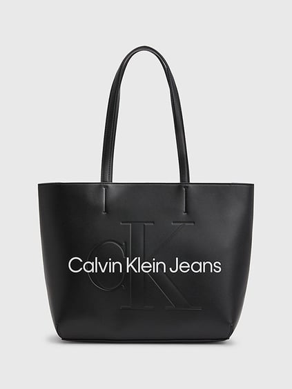Calvin Klein Calvin Kleın Kadın Logolu Deri Fermuarlı Günlük Kullanım Siyah El Çantası K60K610276-BDS