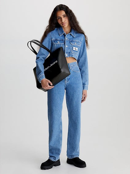Calvin Klein Calvin Kleın Kadın Logolu Deri Fermuarlı Günlük Kullanım Siyah El Çantası K60K610276-BDS