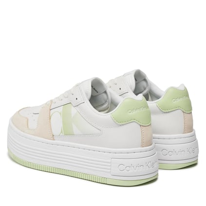 Calvin Klein Calvin Kleın Kadın Marka Logolu Bağcıklı Kaydırmaz Tabanlı Günlük Beyaz1 Sneaker YW0YW01308-02U