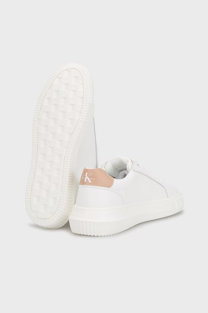 CALVIN KLEIN Calvin Kleın Kadın Marka Logolu Bağcıklı Kaydırmaz Tabanlı Günlük Beyaz Sneaker YW0YW00823-0K6
