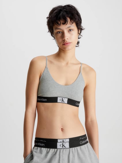 Calvin Klein Calvin Kleın Kadın Marka Logolu Askılı Spor Giyim Günlük Gri Büstiyer 000QF7216E-P7A