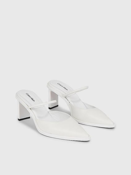 Calvin Klein Calvin Kleın Kadın Marka Logolu Düz Taban Kaydırmaz Günlük Kullanım Beyaz Klasik Topuklu Ayakkabı HW0HW01991-YBR