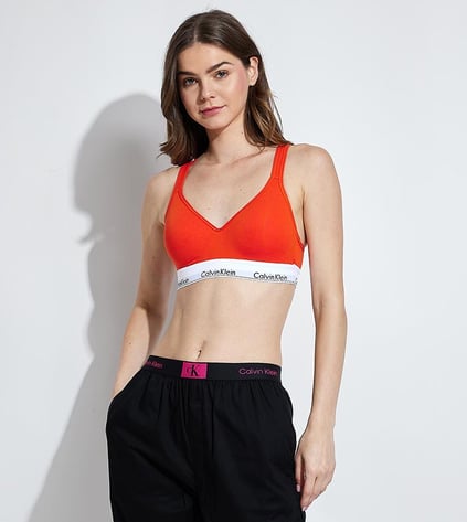 Calvin Klein Calvin Kleın Kadın Marka Logolu Askılı Spor Giyim Günlük Turuncu Büstiyer 000QF1654E-1TD