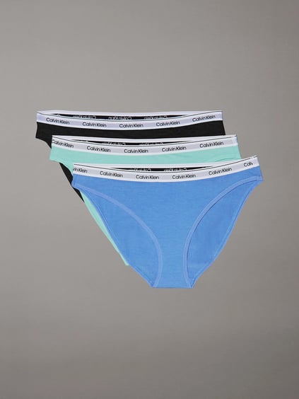 Calvin Klein Calvin Klein Kadın Marka Logolu Rahat Kesim Mavi-Siyah Külot 000QD5207E-W9H