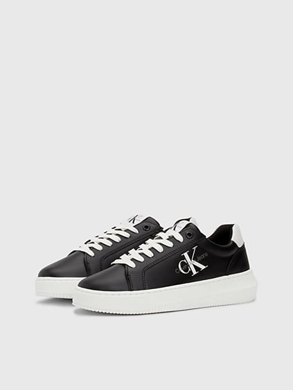 Calvin Klein Calvin Kleın Kadın Marka Logolu Bağcıklı Kaydırmaz Tabanlı Günlük Siyah Sneaker YW0YW00823-BDS