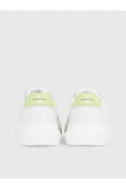 Calvin Klein Calvin Kleın Kadın Marka Logolu Bağcıklı Kaydırmaz Tabanlı Günlük Beyaz Ayakkabı YW0YW00823-02U