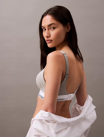Calvin Klein Calvin Kleın Kadın Marka Logolu Lastikli Normal Kalıp Gri Spor Sütyen 000QF7900E-P7A