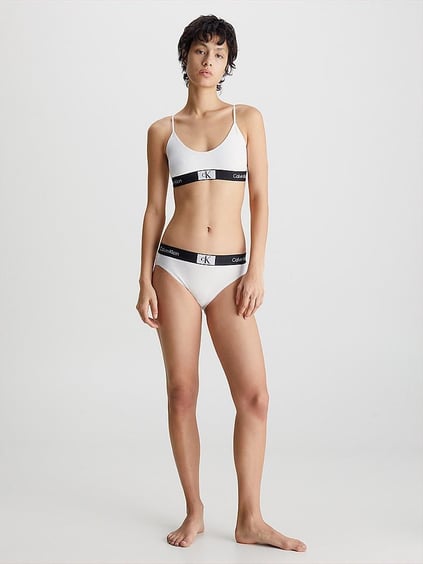 Calvin Klein Calvin Kleın Kadın Marka Logolu Askılı Spor Giyim Günlük Beyaz Büstiyer 000QF7216E-100