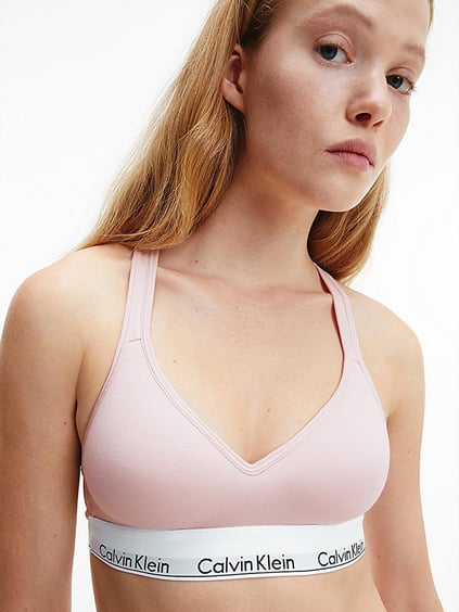 Calvin Klein Calvin Kleın Kadın Marka Logolu Askılı Spor Giyim Günlük Pembe Büstiyer 000QF1654E-2NT