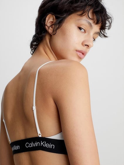 Calvin Klein Calvin Kleın Kadın Marka Logolu Askılı Spor Giyim Günlük Beyaz Büstiyer 000QF7216E-100