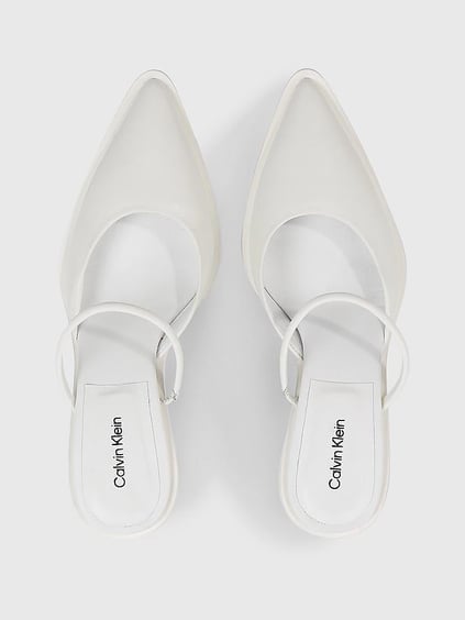Calvin Klein Calvin Kleın Kadın Marka Logolu Düz Taban Kaydırmaz Günlük Kullanım Beyaz Klasik Topuklu Ayakkabı HW0HW01991-YBR