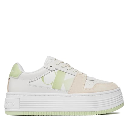 Calvin Klein Calvin Kleın Kadın Marka Logolu Bağcıklı Kaydırmaz Tabanlı Günlük Beyaz1 Sneaker YW0YW01308-02U