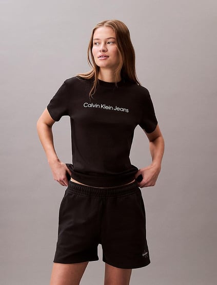 Calvin Klein Calvin Klein Kadın Normal Kalıp Elastik Bel Bantlı Yüksek Bel Monogram Logolu Siyah Şort LV047B271G-UB1