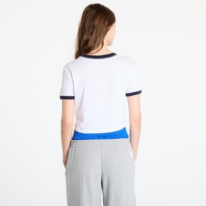 Calvin Klein Calvin Klein Kadın Normal Kalıp Yuvarlak Yakalı Desenli %100 Pamuklu Kısa Kollu Crop Beyaz T-Shirt LV047B808G-VVD
