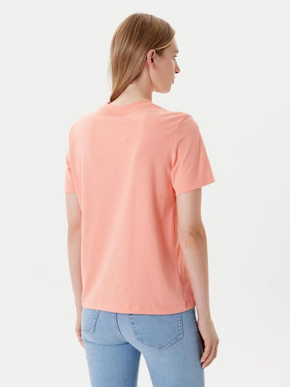 Calvin Klein Calvin Klein Kadın Normal Kalıp Yuvarlak Yakalı %100 Pamuk Logo Desenli Kısa Kollu Turuncu T-Shirt LV047C854G-VDW
