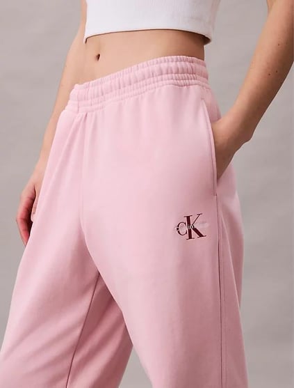 Calvin Klein Calvin Klein Kadın Normal Kesim Beli ve Paçası Lastikli Pamuk Karışımlı CK Logolu Pembe Eşofman Altı LV047B235G-TE0