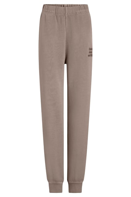 Calvin Klein Calvin Klein Kadın Normal Kesim Geniş Paça Dokuma Kumaş Beli ve Paçası Lastikli Bej Eşofman Altı J20J224989-PFW