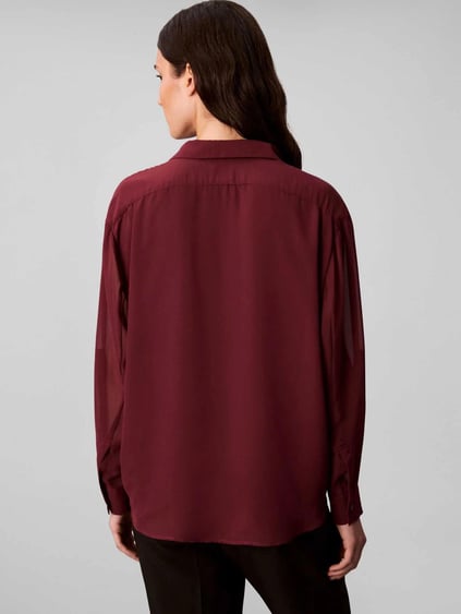 Calvin Klein Calvin Klein Kadın Normal Kalıp Kolları Tül Detaylı Bordo Gömlek LV044B902G-GEX