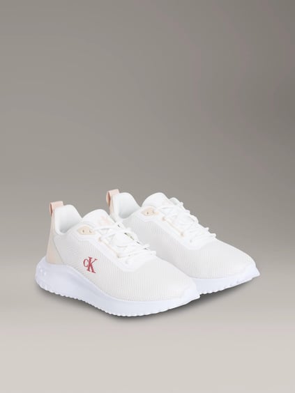 Calvin Klein Calvin Klein Kadın Orta Kalın Fileli Kumaş Yuvarlak Burun Rahat Taban Beyaz Sneaker YW0YW01851-01W