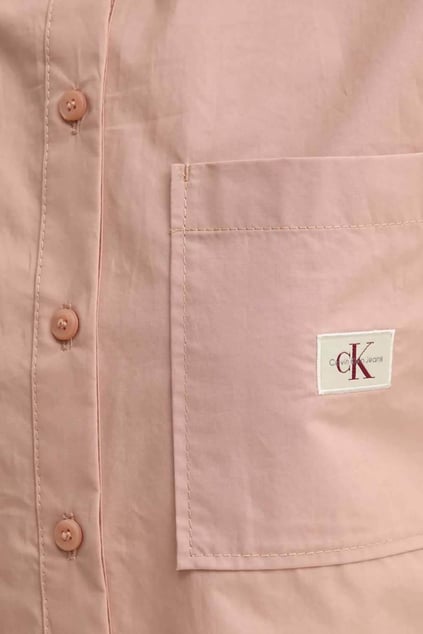 Calvin Klein Calvin Klein Kadın Pamuklu Rahat Kesim Desenli Crop Pembe Gömlek J20J225078-TGW