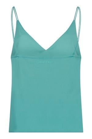 Calvin Klein Calvin Kleın Kadın Pamuklu V Yaka Regular Fit Yeşil Bluz K20K203781-L7R