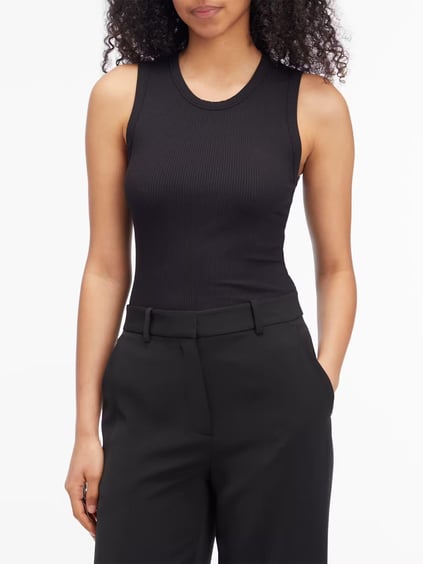 CALVIN KLEIN Calvin Kleın Kadın Pamuklu Yuvarlak Kolsuz Günlük Siyah Atlet K20K208054-BEH
