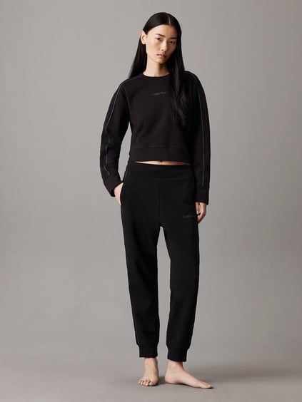 Calvin Klein Calvin Kleın Kadın Pamuklu Bisiklet Yaka Regular Fit Uzun Kollu Siyah Sweatshirt 000QS7264E-UB1