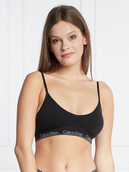 Calvin Klein Calvin Kleın Kadın Pamuklu Logo Detaylı İp Askılı Siyah Sütyen 000QF7093E-UB1
