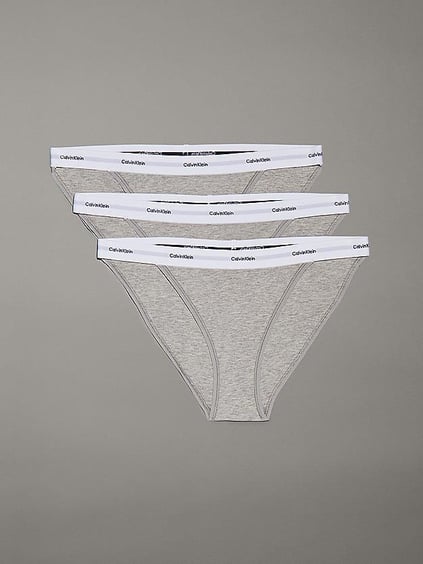 Calvin Klein Calvin Klein Kadın Pamuklu Slim Fit Beli Elastik Bantlı 3'lü Gri Külot LV00QD5309-P7A