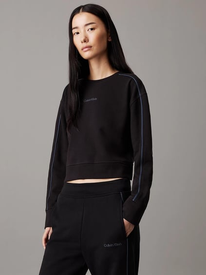 Calvin Klein Calvin Kleın Kadın Pamuklu Bisiklet Yaka Regular Fit Uzun Kollu Siyah Sweatshirt 000QS7264E-UB1