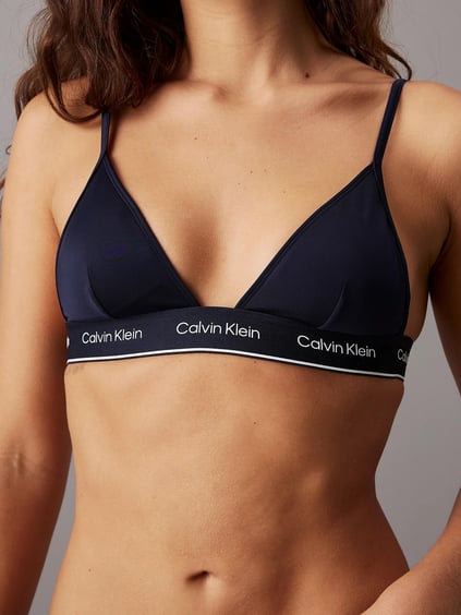 Calvin Klein Calvin Klein Kadın Pamuklu Logolu Kolsuz Günlük Kullanım Lacivert Bralet KW0KW02424-CEF