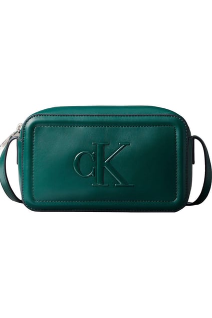 Calvin Klein Calvin Klein Kadın Parlak CK Logolu Fermuarlı Ayarlanabilir Omuz Askılı Yeşil Omuz Çantası LV04F3220G-L8H
