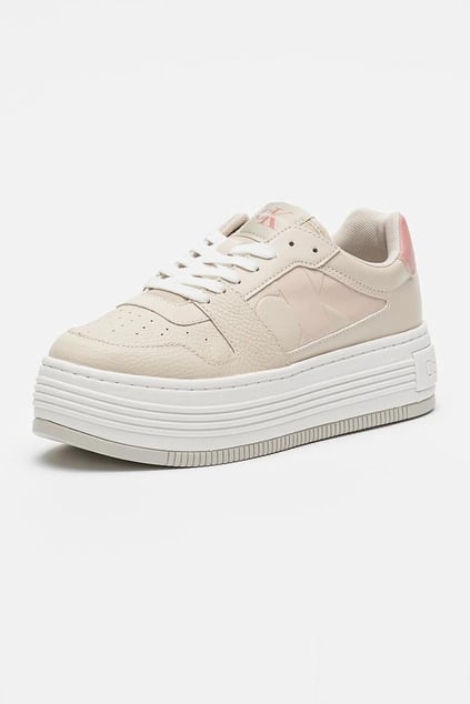 Calvin Klein Calvin Kleın Kadın Platform Taban Nefes Alabilir Deri Bej Sneaker YW0YW01641-0GE