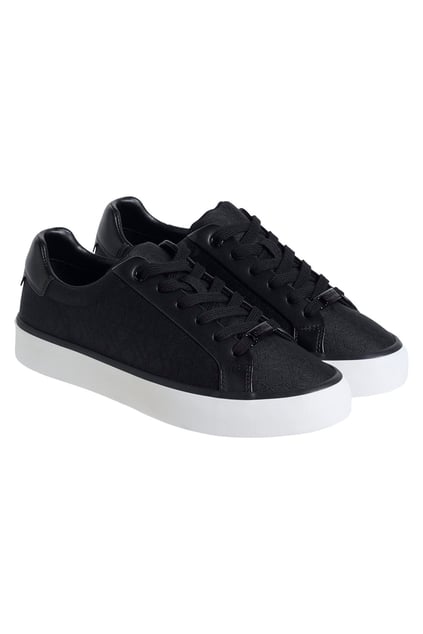 Calvin Klein Calvin Klein Kadın Platform Taban Bağcıklı Model CK İşlemeli Siyah Sneaker HW0HW02412-BEH