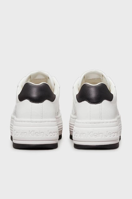 CALVIN KLEIN Calvin Kleın Kadın Platform Taban Nefes Alabilir Deri Beyaz Sneaker YW0YW01641-01W