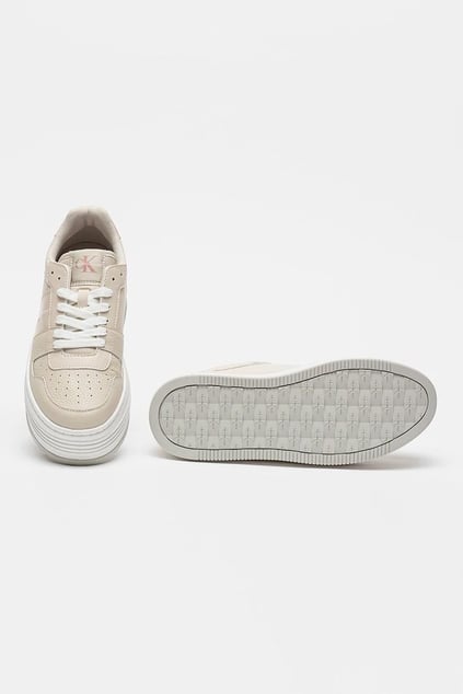 Calvin Klein Calvin Kleın Kadın Platform Taban Nefes Alabilir Deri Bej Sneaker YW0YW01641-0GE