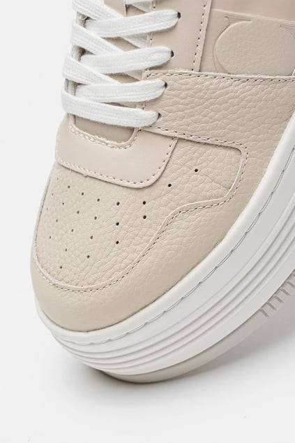 Calvin Klein Calvin Kleın Kadın Platform Taban Nefes Alabilir Deri Bej Sneaker YW0YW01641-0GE